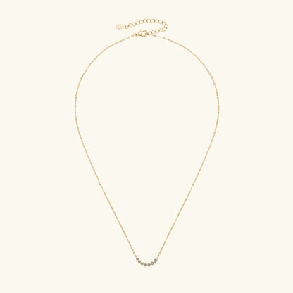 D0.17CT Moissanite 7 Stones Pendant Necklace for Women 18k Gold Plated 925 Silver Adjustable Chain Fine Jewelry Gifts S925