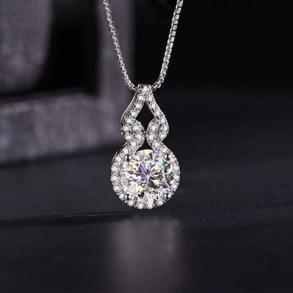 2025 Trendy Gourd Shaped Pendant Necklace Moissanite 3CT 2CT 1CT for Women 925 Silver Adjustable Chain D Color Lab Diamond Jewel