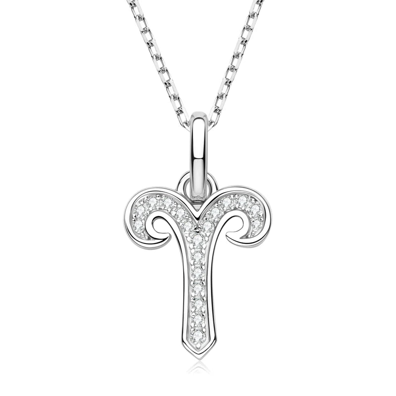 925 Sterling Silver Zodiac Sign 12 Constellation Pendant Micro-Set 1mm Moissanite Necklace Charm For Women Jewelry Birthday Gift
