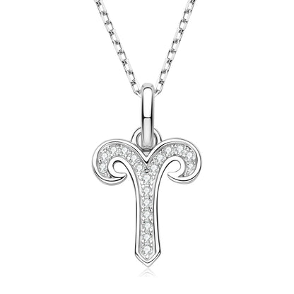 925 Sterling Silver Zodiac Sign 12 Constellation Pendant Micro-Set 1mm Moissanite Necklace Charm For Women Jewelry Birthday Gift