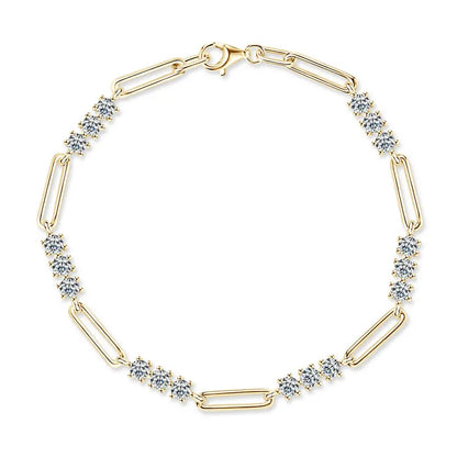 2024 Trendy 925 Silver 3mm D Color Moissanite Bracelets Fashion Bracelet for Women GRA Certified Jewelry Christmas Gifts