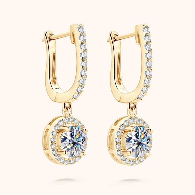 2023 Women Hoops 925 Silver Gold Drop Earrings Dangle Real Moissanite Earring Original GRA Certified Wedding Jewelry Gifts