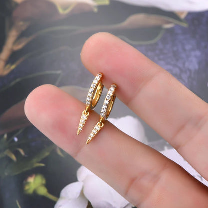 Personalized Triangular Moissanite Drop Earrings 100% Silver 925 Hoop Huggie Earring For Women Gift Jewelry with GRA Certificate