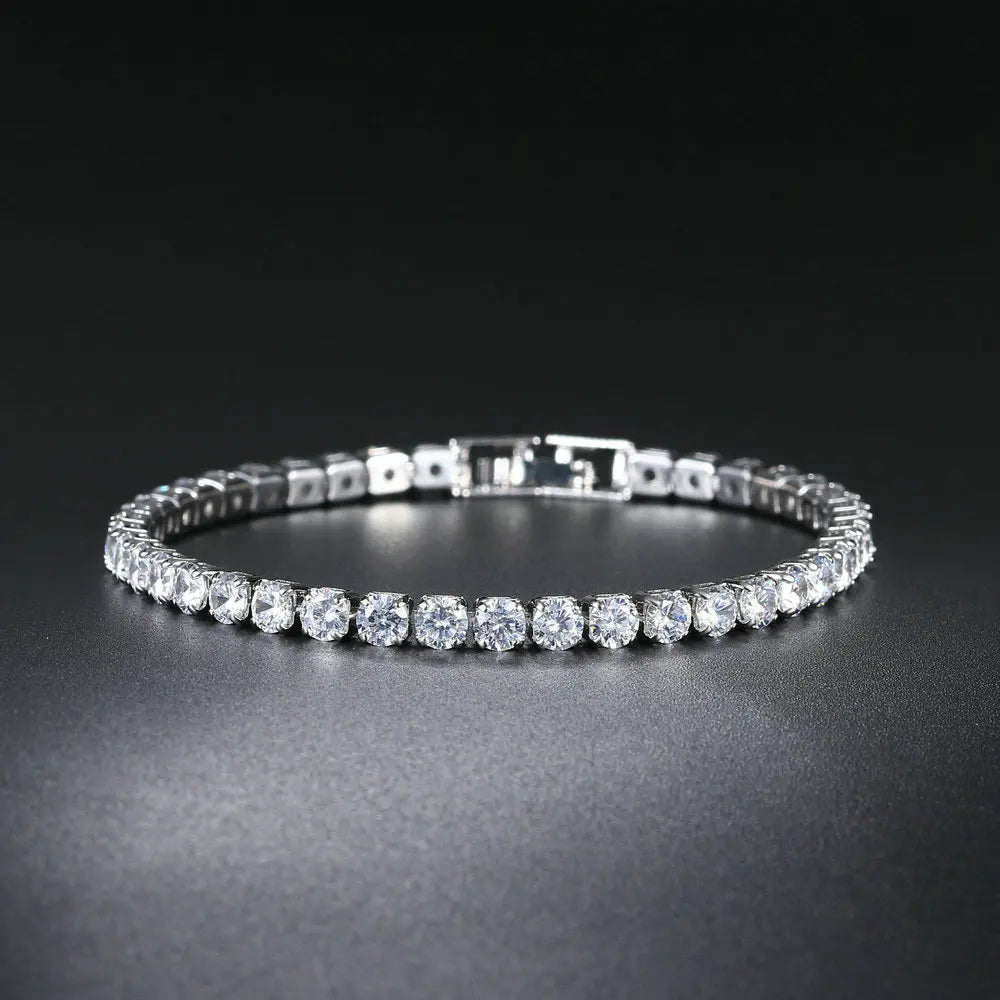 3mm D Color VVS1 Moissanite Bracelet Original Certified 925 Silver Tennis Bracelets 18k Gold Plated for Women Man Jewelry
