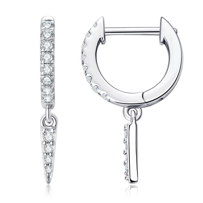 Personalized Triangular Moissanite Drop Earrings 100% Silver 925 Hoop Huggie Earring For Women Gift Jewelry with GRA Certificate