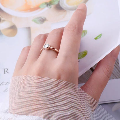Classic 0.5ct Moissainte Wedding Rings Gold Color Bands for Women 5mm Lab Diamond Solitaire Ring Engagement Jewelry Gifts
