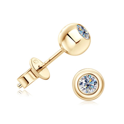 Mini Needles Stud Earrings 925 Sterling Silver for Women with D Color Moissanite Lovely Piercing Jewelry with Certificate