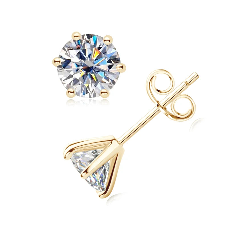 Original 1CT 2CT 3CT D Color Moissanite Earrings for Men Women Real Silver 925 Piercing Stud Earrings Jewelry GRA Certificate