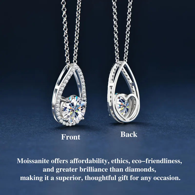 3CT 2CT 1CT D VVS1 Moissanite Pendant Necklace for Women 925 Silver Adjustable Chain Teardrop Necklaces 2025 Jewelry Gift