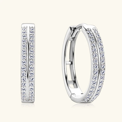 Trend Hoop Earrings 925 Sterling Silver Round Moissanite Piercing Engagement Jewelry for Women Wedding Party Gift Birthday
