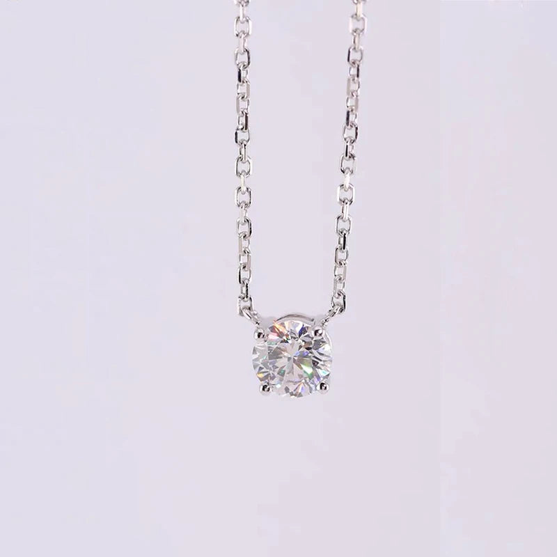 2.0CT Oval Cut D Moissanite Solitaire Pendant Necklace for Women 925 Silver Adjustable Chain GRA Certified Jewelry Gifts