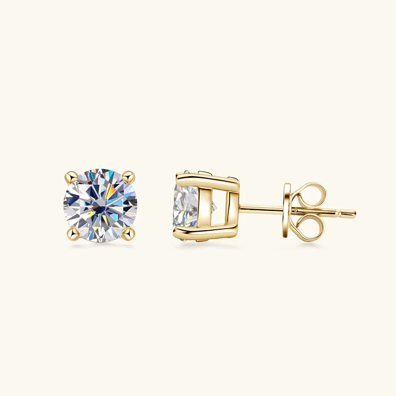 100% 925 Sterling Silver Moissanite Earrings Studs for Couple Women Men Certified 0.5CT 1CT 2CT D Color Moissanite Jewelry