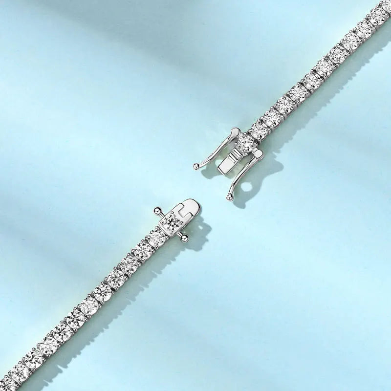 3mm D VVS1 Full Moissanite Tennis Bracelets for Women Men Couples Real 925 Sterling Silver Bracelet 14K Gold Plated Gifts