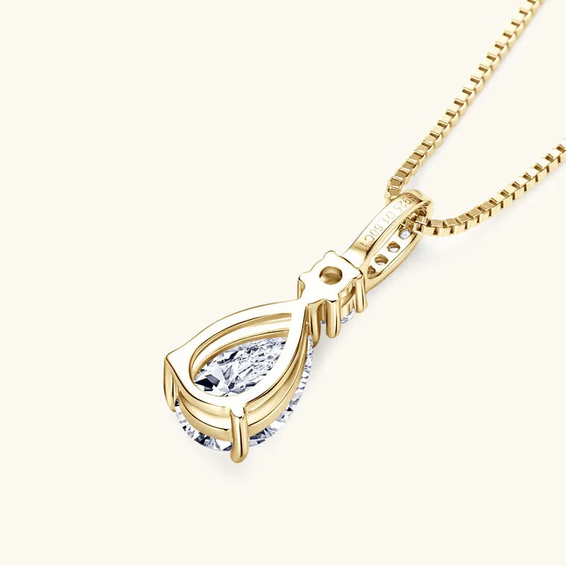 Luxury Necklace 4CT 2CT Pear Cut D VVS1 Waterdrop All Moissanite Pendant for Women 925 Silver Adjustable Chain Fine Jewelry Gift