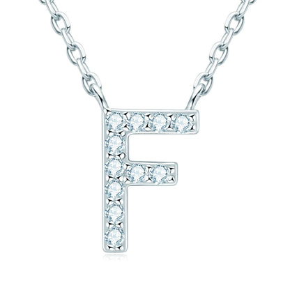 Initial Moissanite 26 Letter Pendant Necklace for Women Men Real Silver 925 Name Pendant Fine Jewelry Valentine's Day Gift