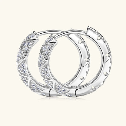 2025 New Pave D Moissanite Hoop Huggies Earrings 925 Silver for Women Trendy Fine Jewelry GRA Certified lab Diamond Gift