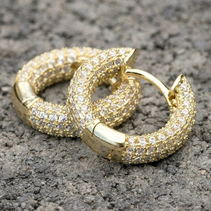 Original 925 Silver Sterling Hoops Luxury Earrings Jewelry 1.3mm Round Moissanite Diamond Earrings for Women Wedding Party