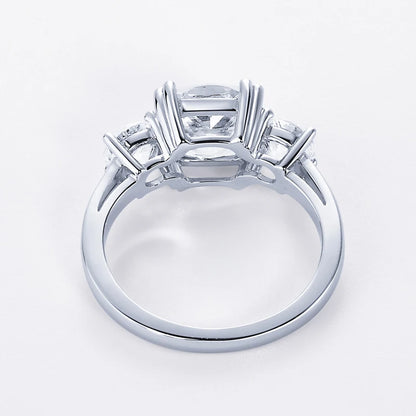 3.5CT Three Stone Engagement Ring Band 925 Silver Sterling Cushion Cut Moissanite Wedding Ring Certified Jewelry For Women