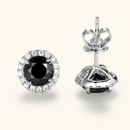 Vintage 0.8CT Black Moissanite Stud Earrings Silver 925 Jewelry for Women Men Halo Piercing Ear Earring Trending Products