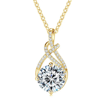S925 Infinity Necklace 8mm 2.0CT Moissanite Pendant for Women Adjustable 925 Silver Chain GRA Certified Luxury Fine Jewelry Gift