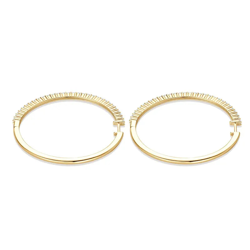 2mm Moissanite Hoop Earrings for Women 925 Silver 40mm Large Big Hoops Piercing Earrings Fashion Fine Jewelry Party Gifts