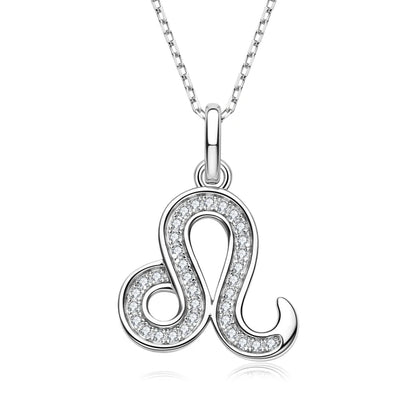 925 Sterling Silver Zodiac Sign 12 Constellation Pendant Micro-Set 1mm Moissanite Necklace Charm For Women Jewelry Birthday Gift