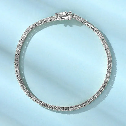 3mm D VVS1 Full Moissanite Tennis Bracelets for Women Men Couples Real 925 Sterling Silver Bracelet 14K Gold Plated Gifts