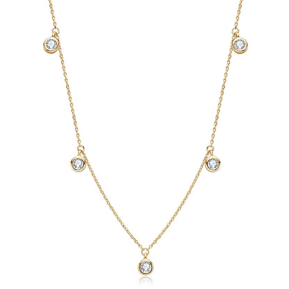 Luxury 2.5/4.0mm Moissanite Necklace for Women Original Silver 925 Gold Color Chain Choker Jewelry with GRA Certified 18''