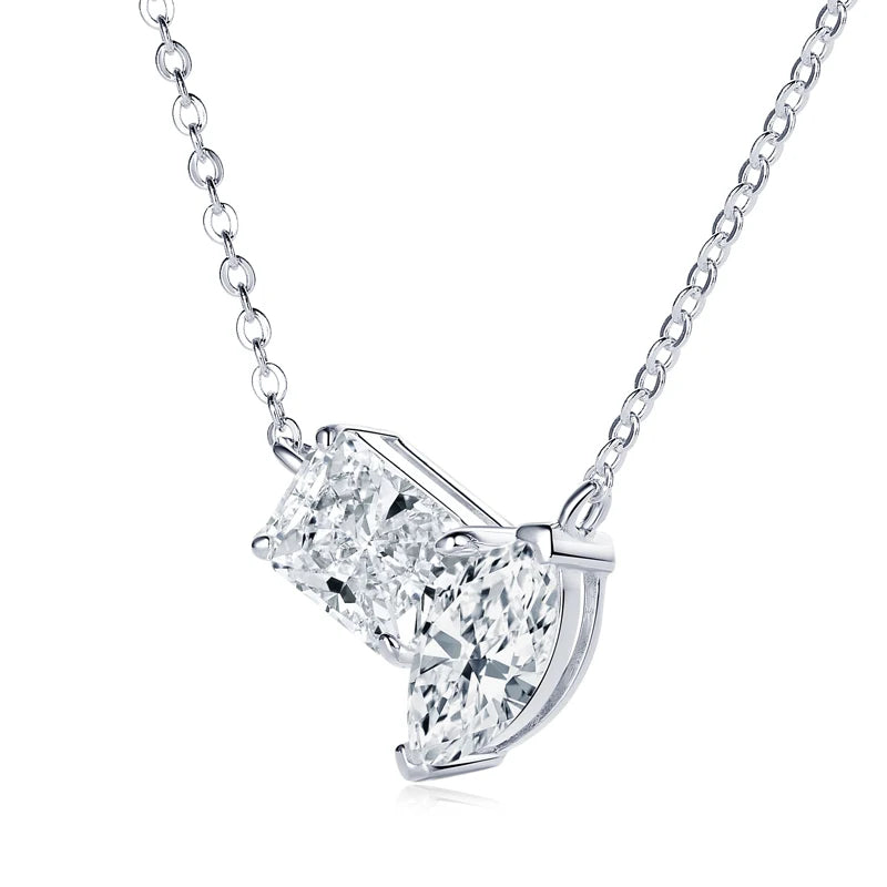 Real 3.0CTW. Oval Cut Moissanite Pendant Necklace Silver 925 Chain Choker for Women's Gift Birthday Certificate Jewelry 2024 New