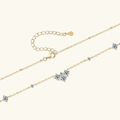 2025 New 4mm&2mm D Color Moissanite Pendant Necklace Plated 18K Gold 925 Silver Chain Jewelry GRA Certified for Women Girl Gifts
