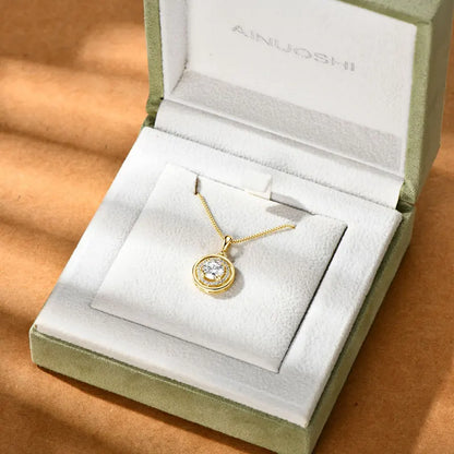 6.5mm/8mm/9mm 3ct 2ct D Moissanite Pendant Necklace for Women 925 Silver Adjustable Chain GRA Certified Jewelry 2025 New Gifts