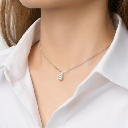 Original 6.5mm 1ct Moissanite Pendant Necklace for Women Silver 925 Sterling Box Chain Jewelry with GRA Certificate 45+5cm