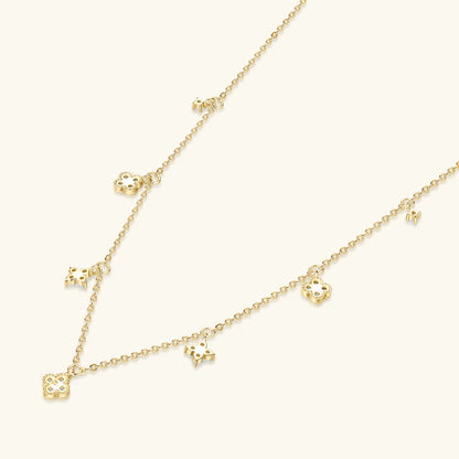3mm D Moissanite Jewelry Set Clover Flower Pendant Necklace Earrings Bracelet 3 in 1 Sets for Women 925 Silver Charm Gifts
