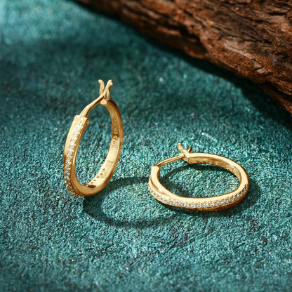 Classic Real Moissanite Hoop Earrings for Women 925 Silver 18K Gold Plated Clip Earrings Wedding Jewelry Gift 2024 New