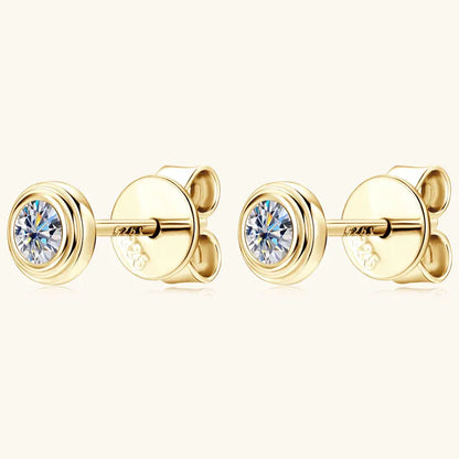3mm D Color Bezel Moissanite Stud Earrings 925 Sterling Silver Earrings Mini Needle for Couple Women Men Valentine's Gift