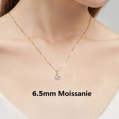 2024 New 925 Sterling Silver Moissanite Pendant Necklace 1CT 2CT D Color Lab Diamond Jewelry Women's Birthday Valentine Day Gift