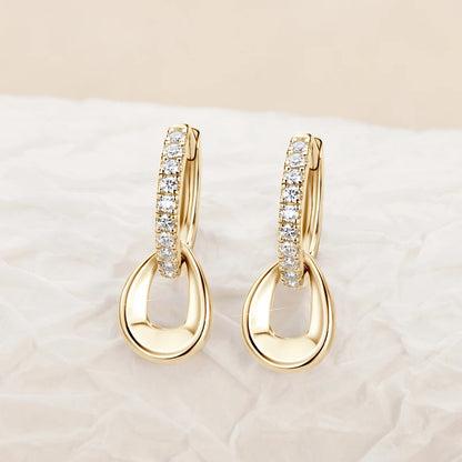 D Moissanite Hoops Earrings Silver 925 1.3mm Round Cut Certified Jewelry for Women Detachable Dangle Earring Gifts for her