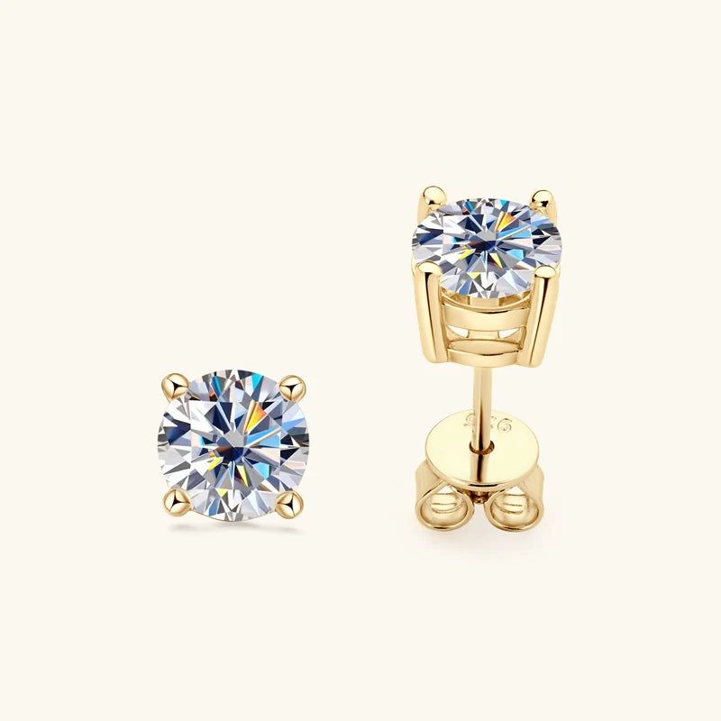 Real 4mm/5mm/6.5mm/8mm D Color Moissanite Stud Earrings for Women Men Solid 925 Sterling Silver 2023 Trend Fine Jewelry With GRA
