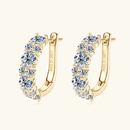 2.76CTTW. Moissanite Earrings Luxury 925 Sterling Silver Hoop Stud Earrings for Women Wedding Party 2024 New Jewelry Gifts