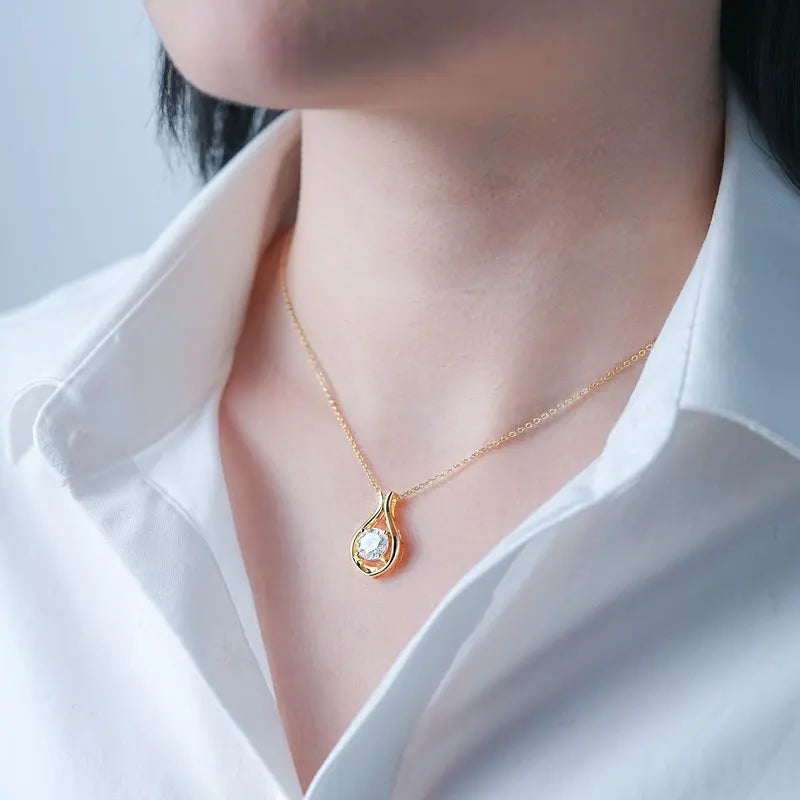 2025 2CT 8mm D Color Moissanite Necklace Teardrop Pendant 925 Silver Chain Original Jewelry with GRA Certificate for Women Gift