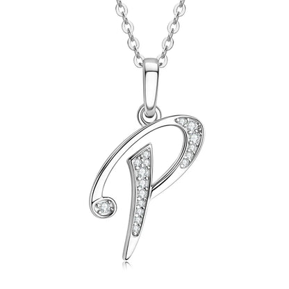 Name Necklace 26 Letter Initial Moissanite Pendant Real Silver 925 for Couples Women Men Valentine's Day Gift Fine Jewelry
