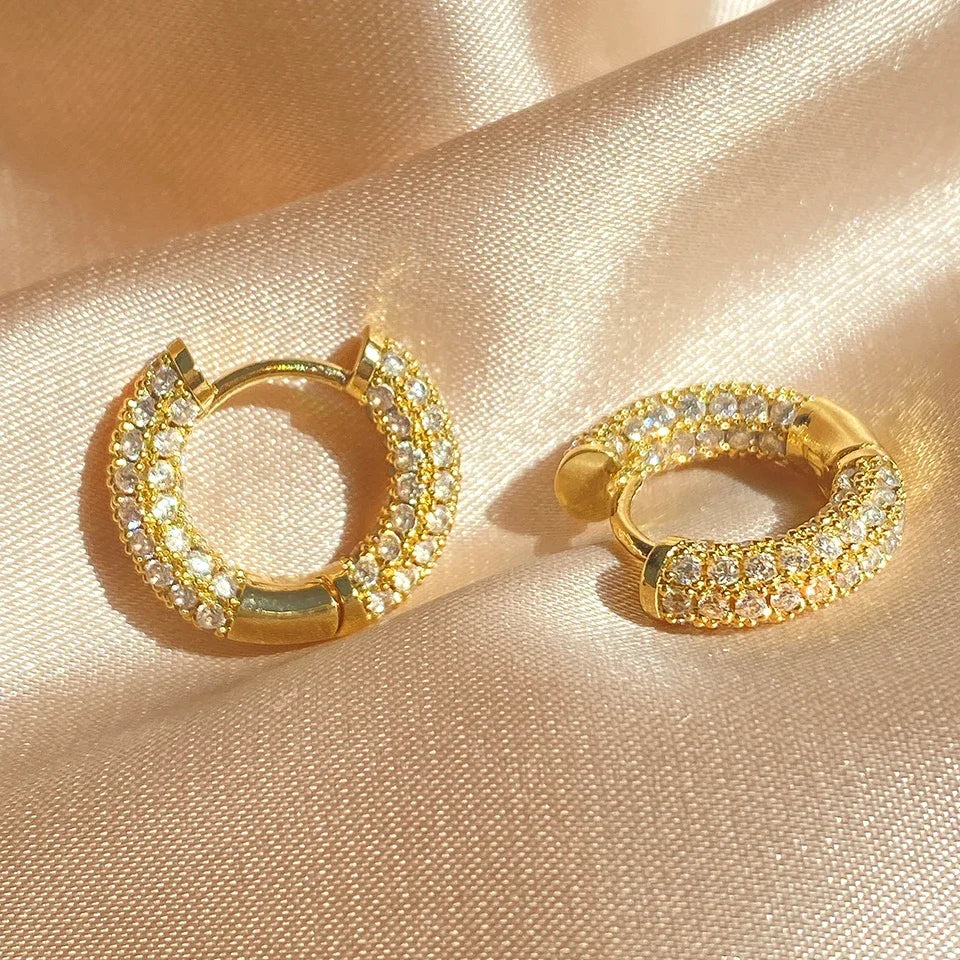 Micro Paved Full Moissanite Hoops Earrings Silver 925 Dazzling Diamond Ear Luxury Jewelry for Women Men Party Wedding Gift