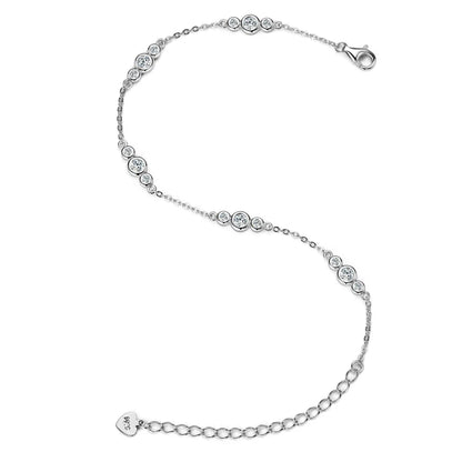 2024 New 18k Gold Plated Bracelet 925 Silver Chain 2mm D Color Bezel Moissanite Bracelets Fashion Women's Jewelry Gifts