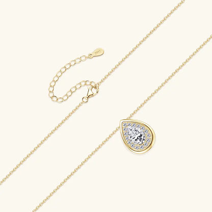 2025 2CT 1.5CT 1CT Pear Cut D Moissanite Waterdrop Pendant Necklace for Women 925 Silver Adjustable Chain GRA Certified Jewelry