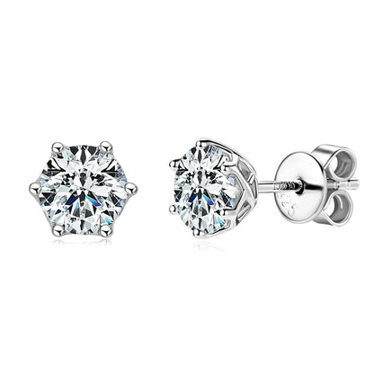 Real 3-6.5mm D Color 2CT Moissanite Diamond Stud Earrings 925 Silver for Women men Piercing Earrings Classic Jewelry Certificate