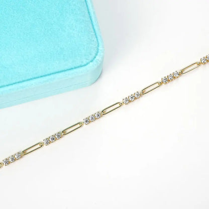 2024 Trendy 925 Silver 3mm D Color Moissanite Bracelets Fashion Bracelet for Women GRA Certified Jewelry Christmas Gifts