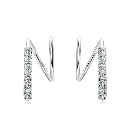 Stylish Bar Spinning Earrings 14k Gold Plated 925 Silver for Women Moissanite Piercing Earrings Jewelry 2024 Trend Gift