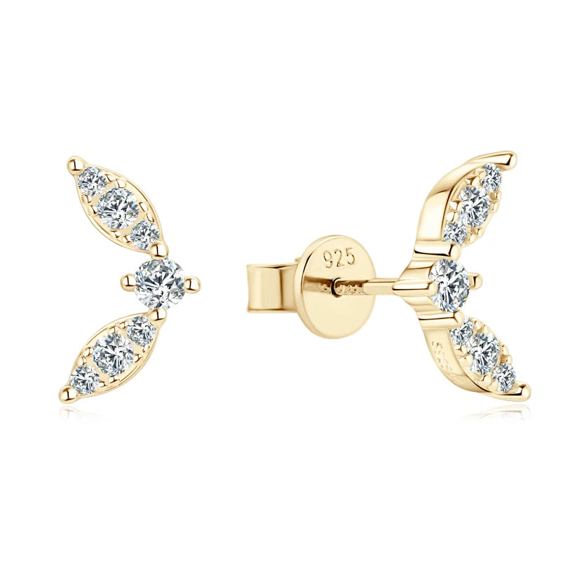 Cute Mini Moissanite Stud Earrings 100% Silver 925 Sterling Earrings Piercing Ear for Women Jewelry with GRA Certificate