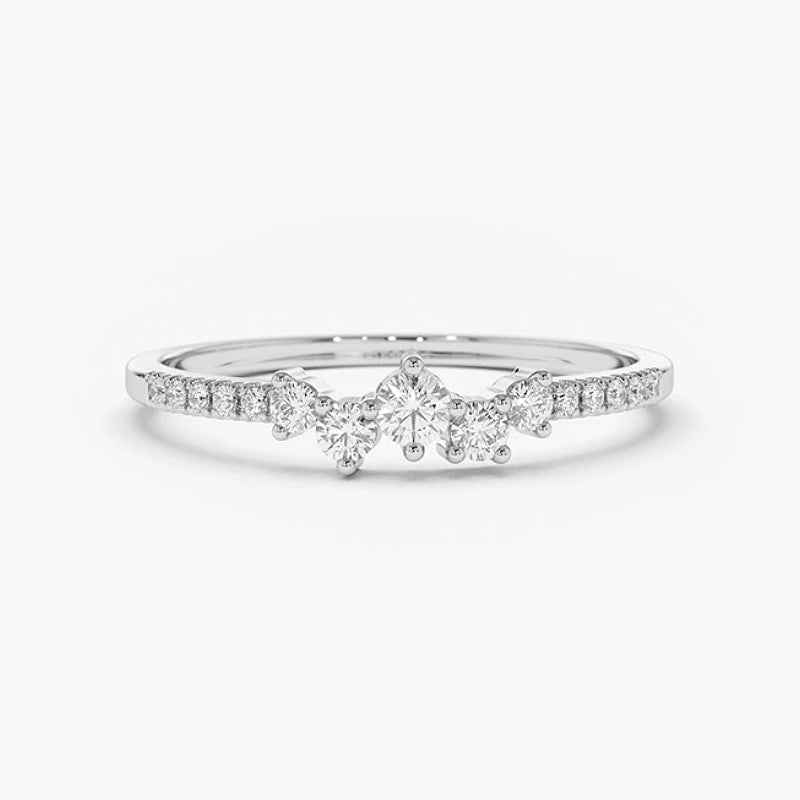 Delicate Moissanite Ring Real 925 Silver for Women Dainty Thin Finger Ring Wedding Engagement Jewelry Fashion Accessories