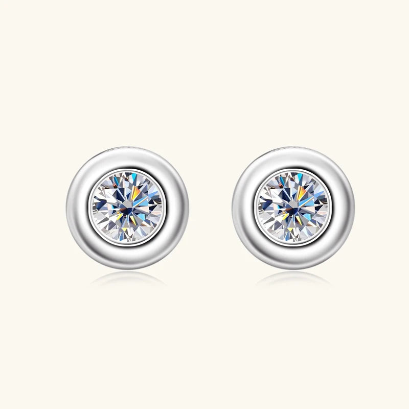 925 Sterling Silver Mini Stud Earrings for Women Men D Bezel Moissanite Piercing Earrings Cute Jewelry Certificate 3.5mm